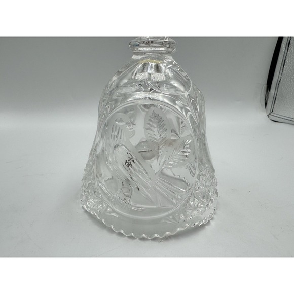 Hofbauer Byrdes Bell German Lead Crystal Frosted 8in "BIRD ON A LIMB" Vintage - Picture 4 of 11